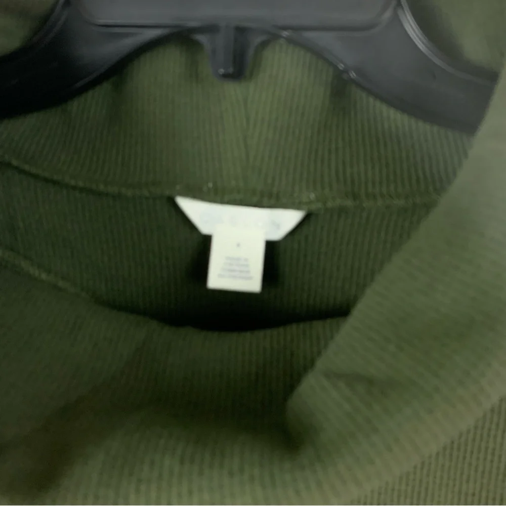 NWT Caslon Cozy Cassidy Cowl Neck Top Pullover Long Sleeve Thermal Olive Green - Picture 2 of 4